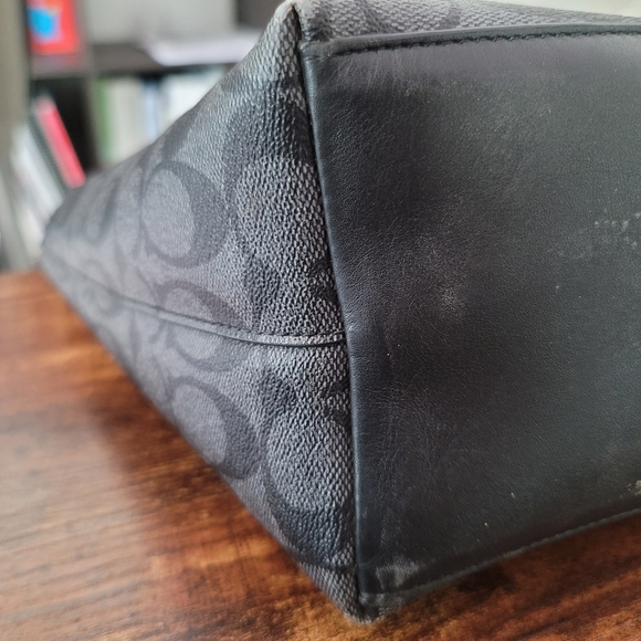 COACH black monogram Briefcase computer bag travel - Picture 8 of 17